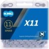 KMC - CADENA 11 VELOCIDADES X11 PLATA-NEGRA, 118 ESLABONES
